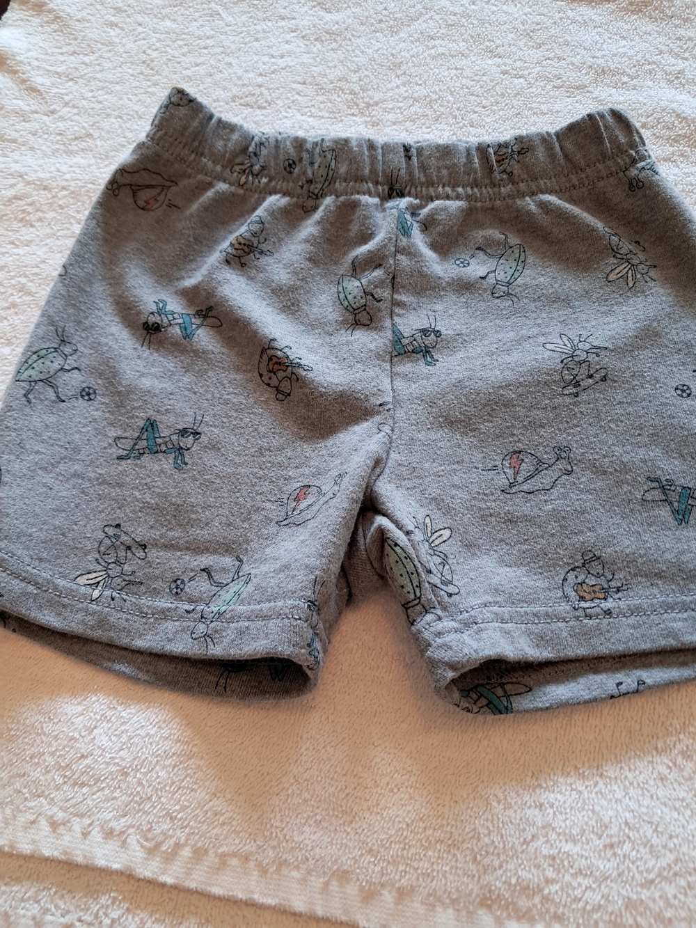 Carter's Gray Terry Shorts with Small Animal & Toy Print